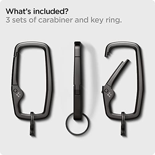 CLIPS DO SPigen Carabiner D Ring, gancho de primavera, gancho de teclado com ligibeans de liga de zinco - 3 pacote