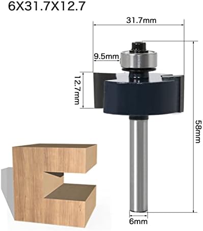 LRJSKWZC Bits de roteador de 6/6,35 mm Mill T-slot T-slot 7 ranhura de rolamento com rolamento de madeira de moinho de caça-níqueis