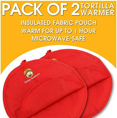 Aquecimento de tortilla urbano sombrero com bolsa de tecido isolada - Keeper de tortilha leve 28,5 x 28,5 cm Safe de microondas