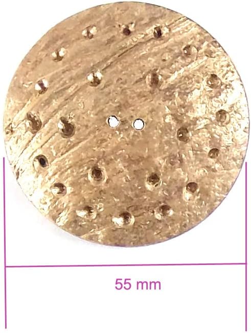 Botões de coco naturais decorativos e exclusivos para o coco natural - Matt Gold - 55 mm - Galáxia dourada - 1pc/pk. 1748