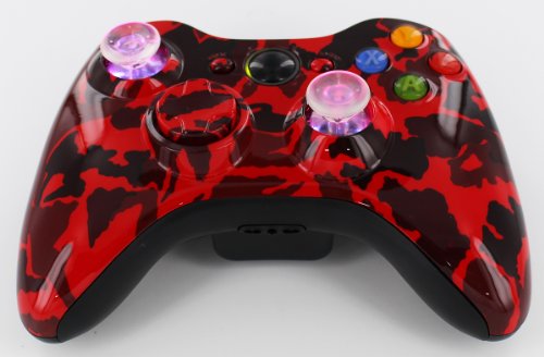 Xbox 360 Wireless Lighted Thumbstick Controller de camuflagem vermelha