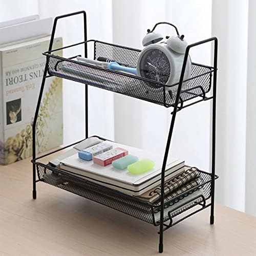 Fizzoqi Counter Top Cabinet Organizer Plataforma 2 níveis Cestas de metal de armazenamento empilháveis ​​para especiarias