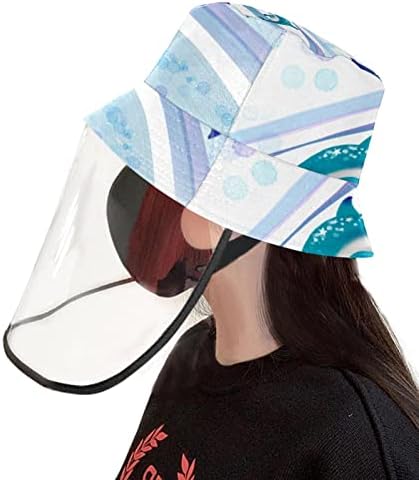 Chapéu de proteção para adultos com escudo facial, peixe -pescador anti -sun tap, aquarela golfinho animal