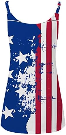 4 de julho Tampo tampo para mulheres American Flag Summer Summer Casual T-Shirt Start Stars Patriótico STRESS TOPS TANQUE