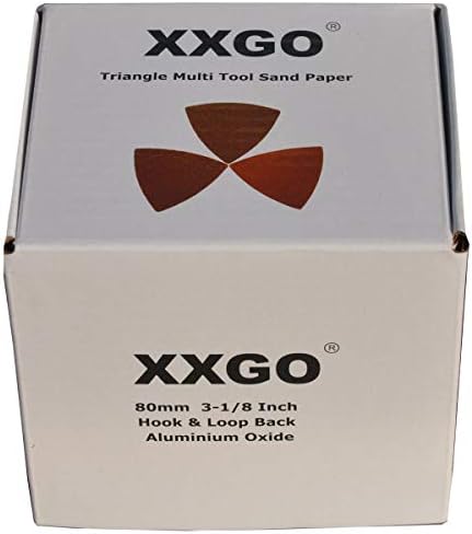 XXGO 60 PCs variados 60/120/240 Grits de 3-1/8 polegadas Gancho triangular e lixa de ferramenta oscilantes de loop