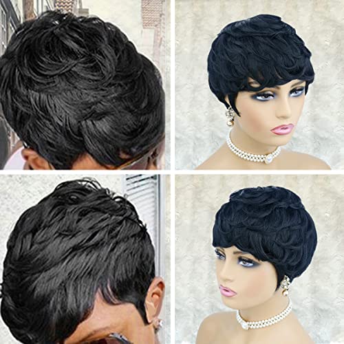 Perucas de cabelo humano curto para mulheres negras perucas curtas para mulheres negras pixie pixie cortes com franja
