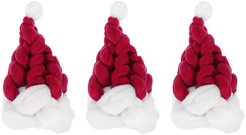 ABOOFAN 3 PCS Topper: Topping de férias engraçado Adorno chapé Cap: ELF Garrafas de acessórios de mesa Costumes Capas de garrafa de Natal Mulheres: Mini Festival Decoração de Yarn Layout