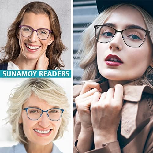 Sunamoy Progressive Multifocus Reading Glasses Mulheres Bifocal Sem linha Leitor multifocal Blue Light Computer Frame Opyeglasses