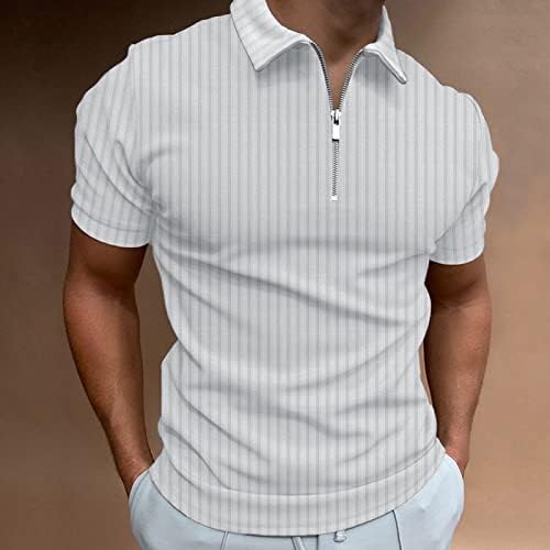 BEUU Mens Zipper camisetas de golfe de verão Zipper zíper colarinho casual tampa de tênis tênis camisa polo de tênis