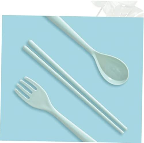 Luxshiny 2 conjuntos de plástico colher colher de plástico garfo de pratos infantis conjuntos de utensílios de jantar