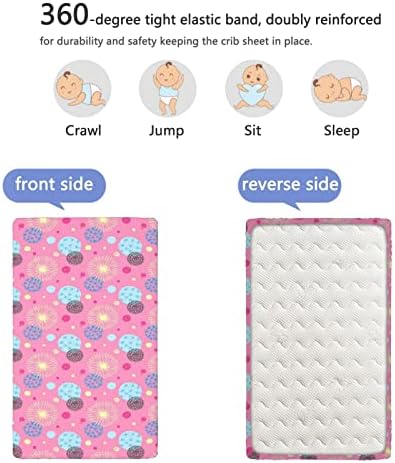 Mini-berço com tema de berçário, lençóis de berço, lençóis de berço portáteis Ultra Soft Material Baby para meninas meninas, 24 “x38”, multicolor