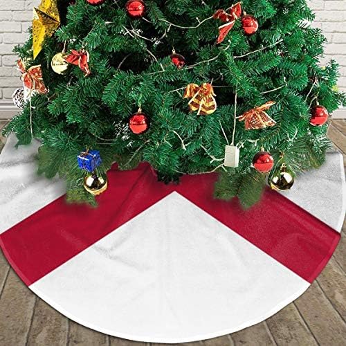 Lveshop Alabama Flag Árvore de Natal Tree Luxurro redondo manta interior de tapete externo Decorações de férias de Natal rústico （30 /36 /48 Três tamanhos）