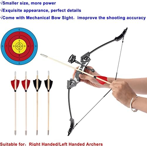 JTXCDFHMJ Kit de arco -arco do tiro com arco, chamado Mini Recurve Triangular Compous Bow, pode ser usado como arco de caça, pode ser usado pelas mãos esquerda e direita e pode ser usada como uma ferramenta de prática