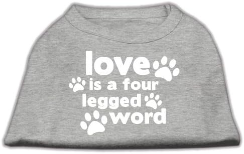 Mirage Pet Products Love é uma camisa impressa em tela de quatro pernas xl cinza xl