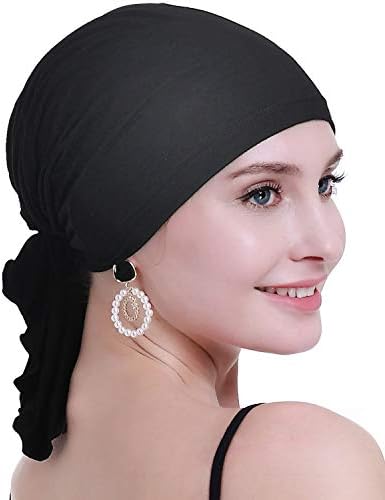 lenço de quimioterapia de bambu osvyo para mulheres queda de cabelo - escorregamento de câncer em turbantes de chapéu de