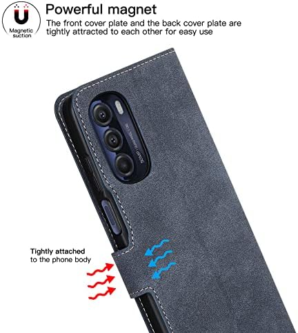 FEITENN PARA MOTO G STYLUS 5G 2022 Caixa de carteira, PU Flip Folio Cover Stand Titulares de cartão de crédito Magnético Caixa de