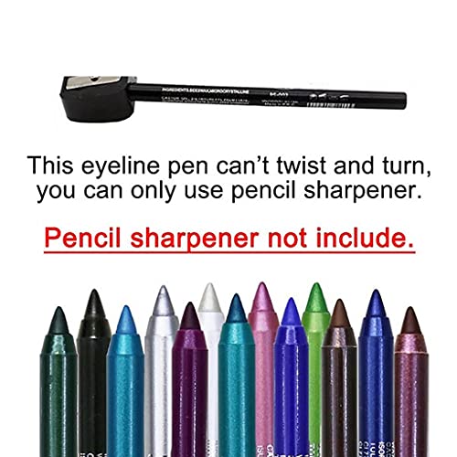 Lápis de delineadores coloridos de 1pc de 1pc, 14 coloras de delineador à prova d'água colorida Eyeliner Eyeshadow Metalic