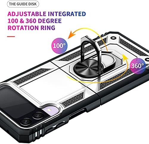 Para o estojo Samsung Z Flip 3, Galaxy Z Flip 3 Caixa de telefone, Proteção de nível militar Camada dupla pesada com