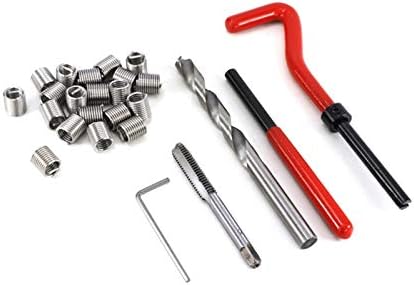 WMSS Maidou 25 kits de reparo de roscas métricas m3/m4/m5/m6/m7/m8/m10/m12/m14 inserções rosqueadas para reparar as ferramentas de reparo de rosca danificadas.