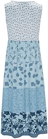 Vestidos de verão nokmopo para mulheres 2023 praia estampa floral maxi vestido de manga comprida round round praia flowy party