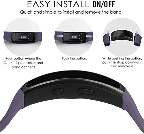 OenFoto Compatível Gear Fit2 Pro/Fit2 Band2, Acessórios de silicone de substituição Strap Samsung Gear Fit2 Pro Sm-R365/Gear Fit2 SM-R360 SmartWatch