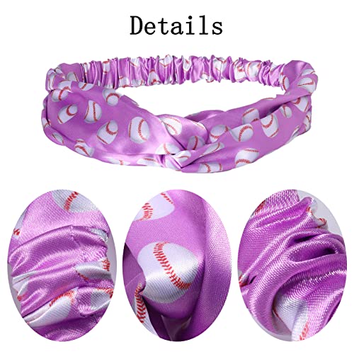 Bandas de cabeça de beisebol de 6pcs de 6pcs para mulheres, faixa de cabeça cruzada elástica para crianças, bandas