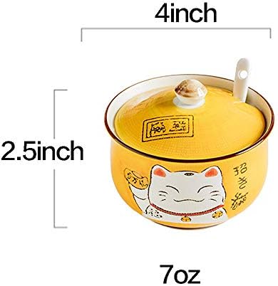 Japanesa de cerâmica Lucky Cat Sugar Bowl Sal