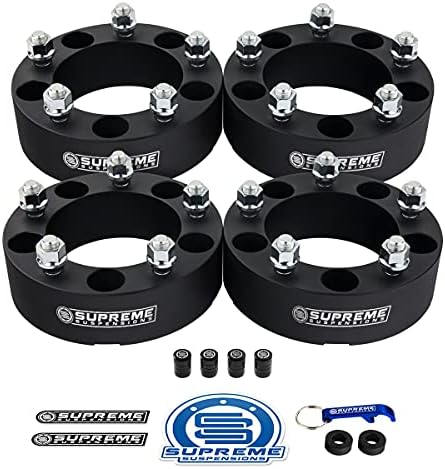 Suspensões supremas-Conjunto de 4 espaçadores pretos de 2 polegadas para 1976-1996 Ford F-150 / Bronco e 1994-2001 RAM 1500-4 tampas