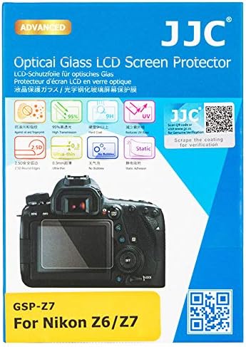 JJC Kit de protetor de tela de vidro temperado para Nikon Z5 Z6 Z6ii Z7 Z7II Câmera sem espelho, dureza ultrafina / 9H de dureza