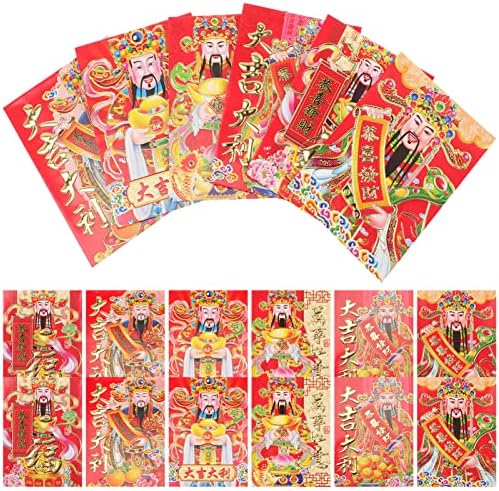 Carteira de bolso SEWACC 60pcs envelopes vermelhos chineses 2023 Ano novo Hong Bao Red Packets Festival Spring Festival Lucky Money Envelope