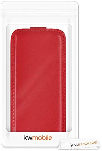 Kwmobile vertical flip capa compatível com Apple iPhone SE / iPhone 5 / iPhone 5s - Case PU Couro de couro Tampa com ímã - vermelho