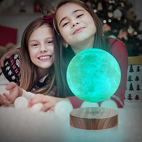 Lâmpada de lua flutuante, levitação magnética girando 3d impressão lua leve lâmpadas levitadoras globo com 16 modos de cores LED LUST Night Lights, decoração de sala, presente criativo para crianças amigas