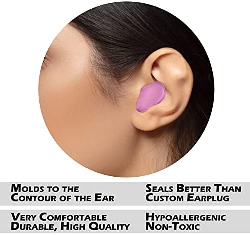Tampões para orelhas de silicone com engrenagem de água - Tampões para a orelha de massa de natação - Proteção moldável suave