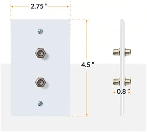 Placa de parede a cabo de TV branca de hardware em Newhouse, 1 pacote