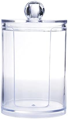 Aoof plástico coberto de plástico caixa redonda transparente armazenamento de banheiro cosméticos Cotton Swab Swab Dental