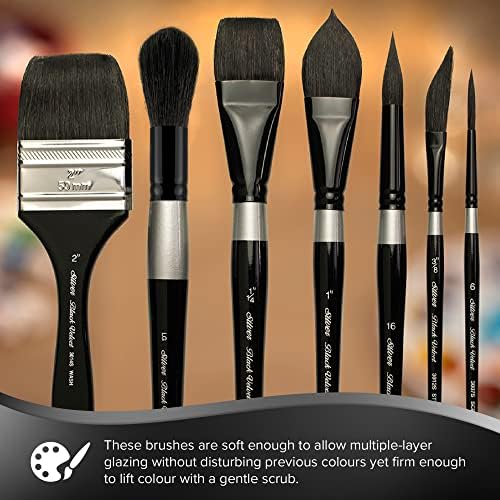 Silver Brush Limited SLM 3099 Susan Louise Moyer Bask Basic Aquarcolor Brush, conjunto de 3, pincéis redondos de veludo preto, tamanhos 4, 8 e 12