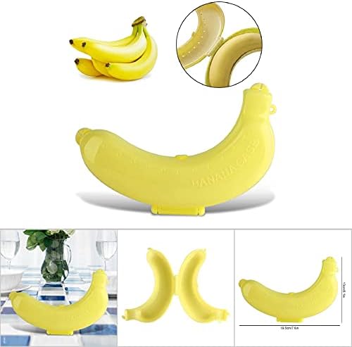 Caixa de banana, caixa de frutas de armazenamento de recipiente de almoço de banana fofa para viagens ao ar livre 3 cores