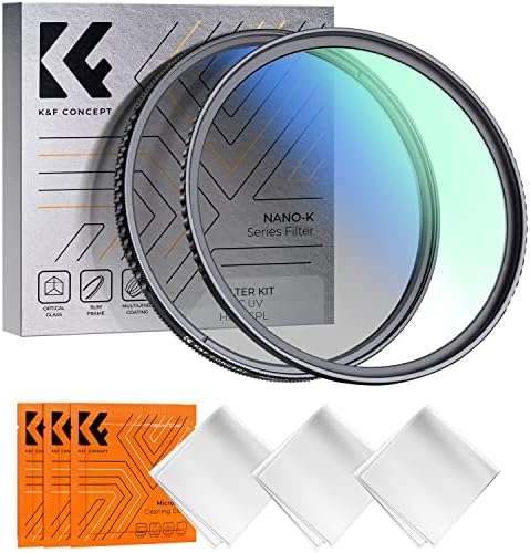 K&F Concept 58mm Kit de filtro de lente UV CPL 18 Filtro de polarizador circular de várias camadas e filtro de proteção UV MC para lente da câmera K-Series