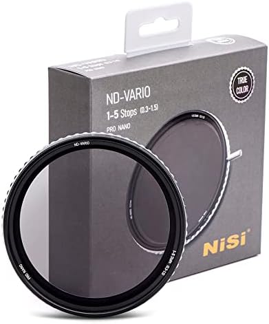 NISI 52mm True Color nd-Vario | 1-5 Pare o filtro de densidade neutra variável | ND ajustável, cor verdadeira para vida, sem vinheta, vidro óptico com revestimento de nano | Fotografia e videografia