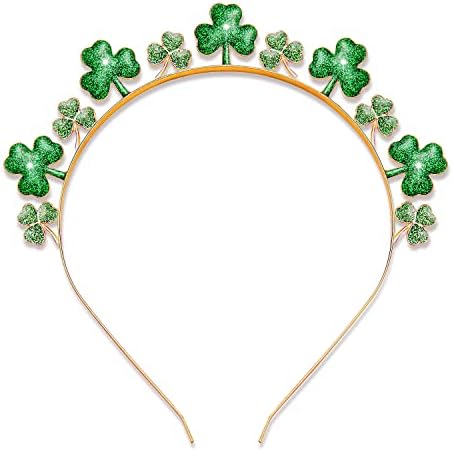 Cealxheny St. Patrick's Day Bandas, Glitter Shamrock Bands Lucky Irish Hairband Acessórios do dia de São Patrício