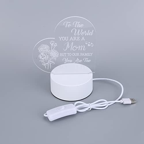 Presentes de Fialame para Mom Night Light 3D Lamp Room Decor Decor, Gretos de aniversário do dia das mães da filha filho