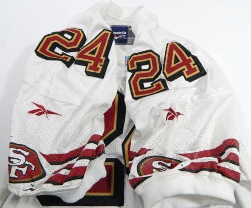 San Francisco 49ers Bradley 24 Jogo emitiu White Jersey 44 24 - Jerseys de Jerseys usados ​​na NFL não assinada