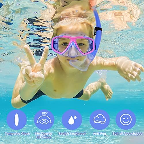 Snorkel Kids Snorkel Conjunto anti-Capa Pacotes de snorkeling de mergulho com máscara de mergulho máscara de mergulho