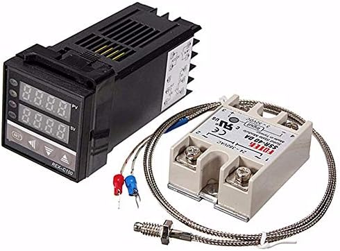Controlador de temperatura PID Jabey, Digital LCD PID REX-C100 CONSULADOR DO CONTROLADOR DE TEMPERATURA + K TERMOMEL