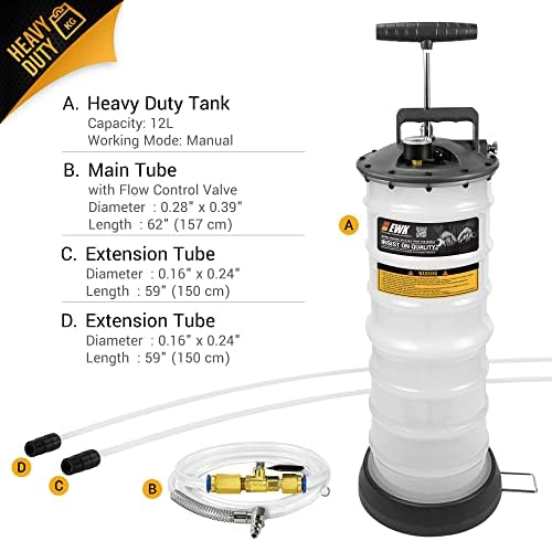 EWK 12L Manual de Óleo para serviço pesado Bomba/dispensador para fluidos automotivos Evacuação de vácuo