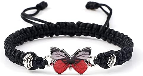 Fuqimanman2020 Colorido Butterfly Charm Bracelet String String Handmade Tecido ROPE AJUSTÁVEL AJUSTÁVEL PARA CASAL MUNHAS GIRLAS Amizade BFF Party Family Jewelry