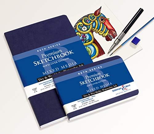 Stillman & Birn Beta Series SoftCover Sketchbook, 8 x 10, 270 gsm, papel branco, superfície de prensa a frio