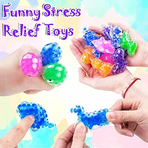 50pcs mini bola de estresse, brinquedos de mole para animais, espremer bolas com miçangas de água, kawaii sensorial inquieto