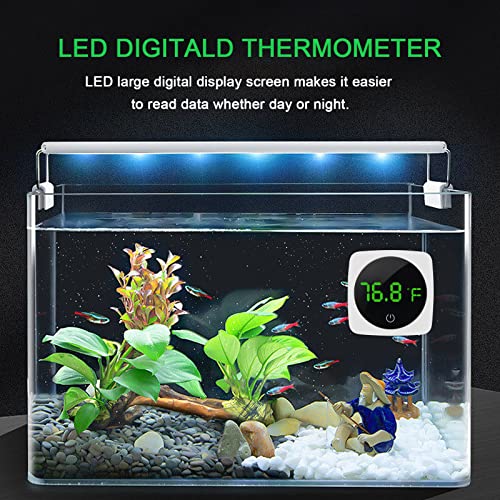 Termômetro de aquário Digital, Termômetro de peixe Termômetro preciso Exibição de LED para ± 0,9 ° F Termômetro de tanque Medição