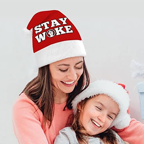 Stay Woke chapéu de natal chapéus Papai Noel Decorações de árvore de Natal Presentes de decoração de férias para adultos mulheres homens de família homens